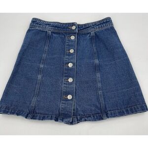 SANS SOUSI Denim Button Front‎ A Line Mini Skirt Medium